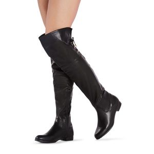 JUSTFAB Ares boot in black, over the knee, NWOT